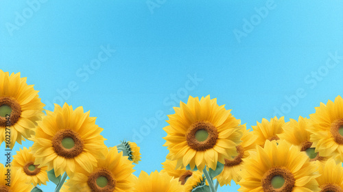 Sunflower Dreams  Delightful Blend of Yellow and Sky Blue in a Minimalist Style