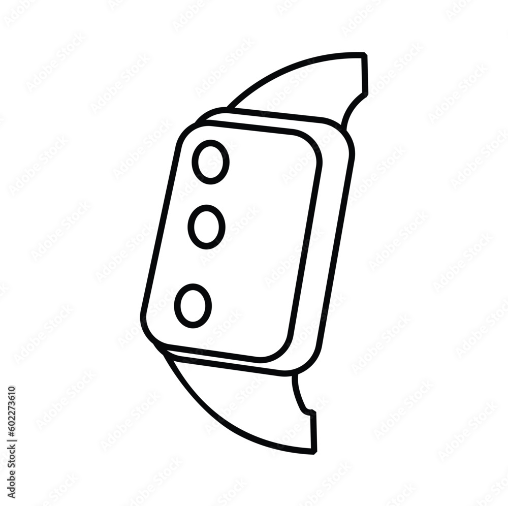 Smart Watches Wireframe Outline Icons Isolated on White Background. Vector Illustration Smart Watches Wireframe Outline Icons Isolated on White Background. Vector Illustration