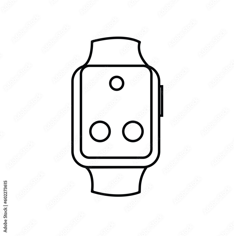 Smart Watches Wireframe Outline Icons Isolated on White Background. Vector Illustration Smart Watches Wireframe Outline Icons Isolated on White Background. Vector Illustration