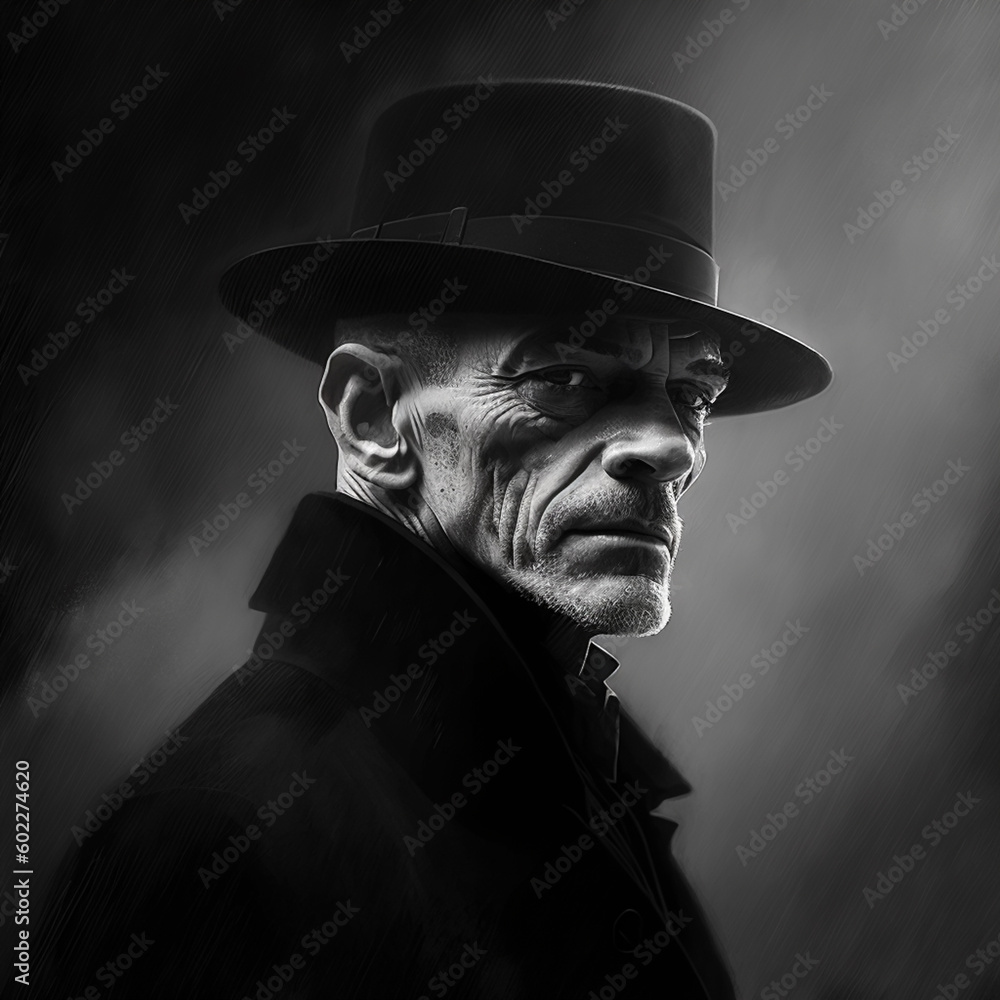 portrait of a man with a hat portrait of a man with a hat