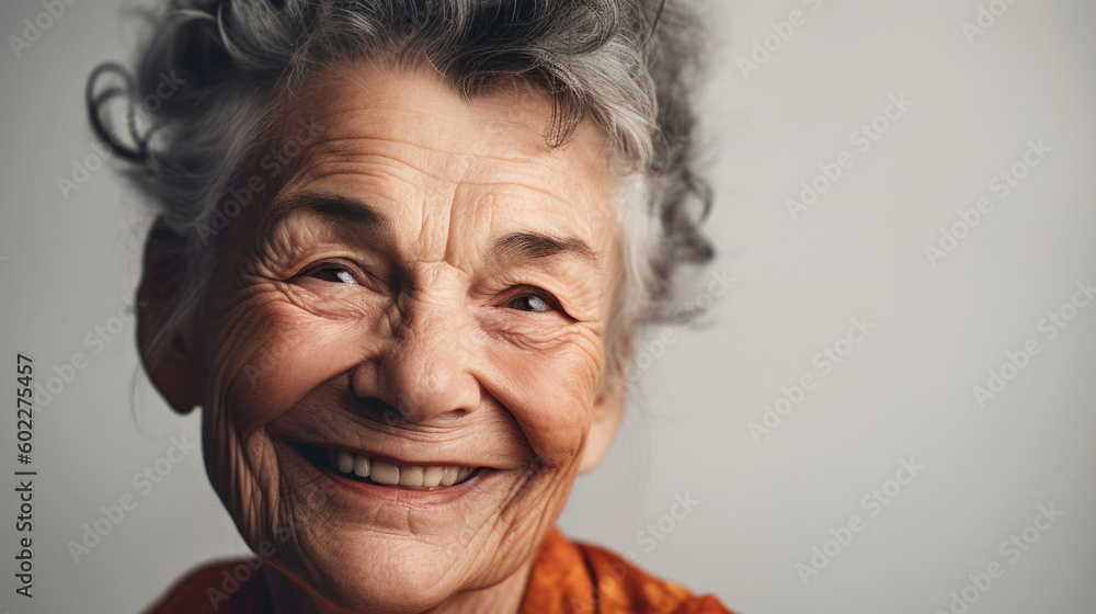A heartwarming smile from an inspiring senior woman. Generative AI A heartwarming smile from an inspiring senior woman. Generative AI