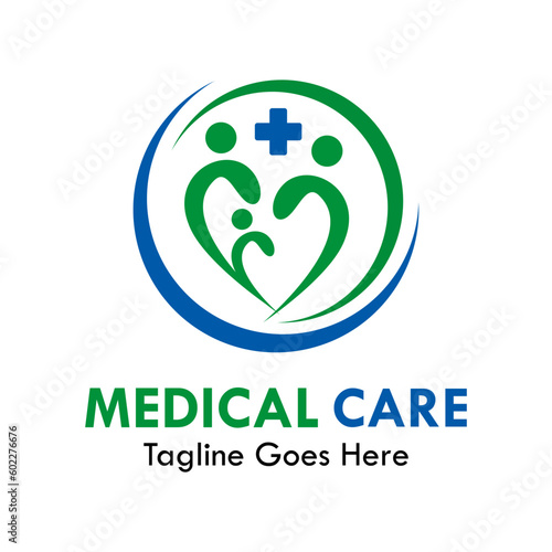 Medical care design logo template illustartion