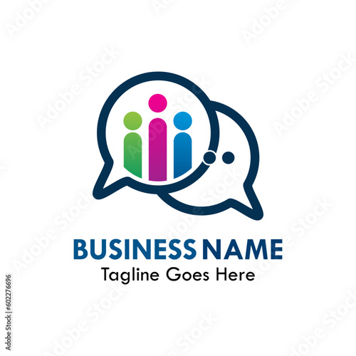 Team chat design logo template illustration