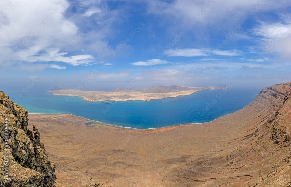 Fototapeta premium View of Loa Graciosa island off Lanzarote from Mirador del Rio viewpoint