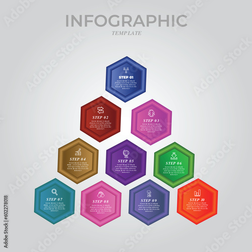 Modern flat Rectangle diagram infographic template vector illustration 