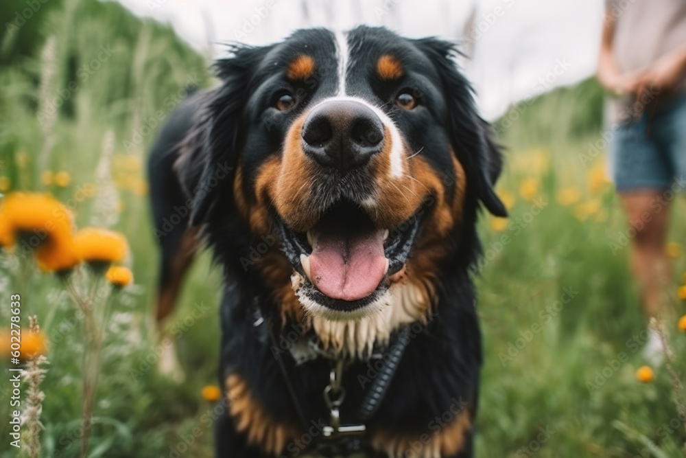 Portrait of cute bernese shepherd outdoors Portrait of cute bernese shepherd outdoors