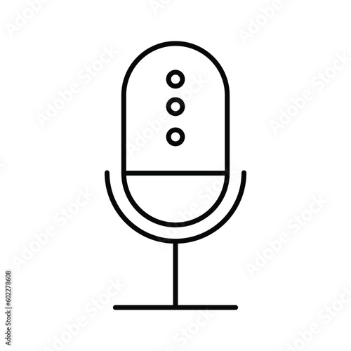 Retro vintage microphone for audio recording icon illustration