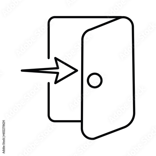 Exit door with arrow navigation login logout icon illustration