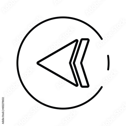 Back rewind arrow navigation icon illustration