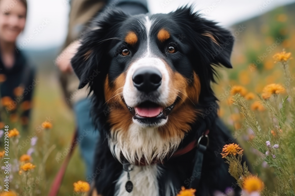 Portrait of cute bernese shepherd outdoors Portrait of cute bernese shepherd outdoors