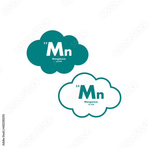 manganese icon set. vector template illustration for web design
