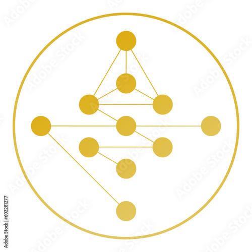 Obraz na płótnie Gene Keys golden path human design circle gold w salonie