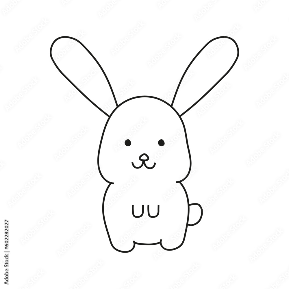 Vector illustration of a hare in doodle style. Vector illustration of a hare in doodle style.