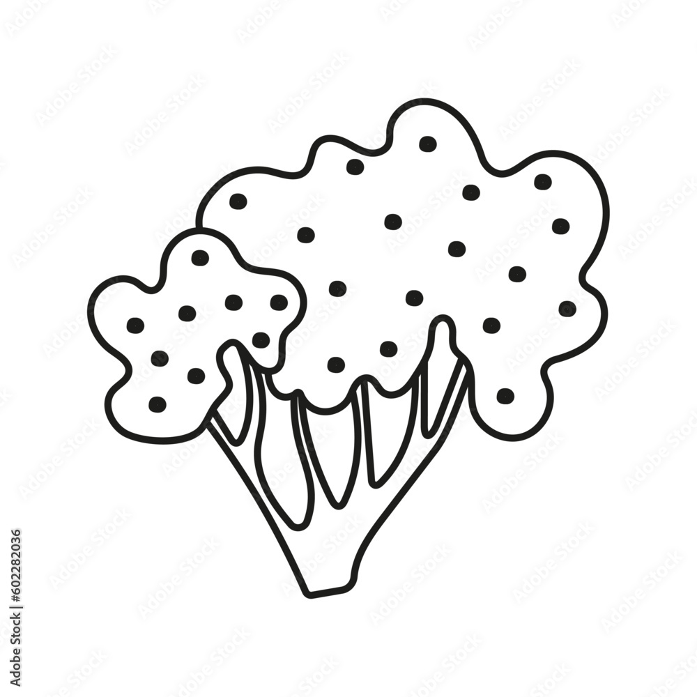 Vector illustration of bush with berries in doodle style