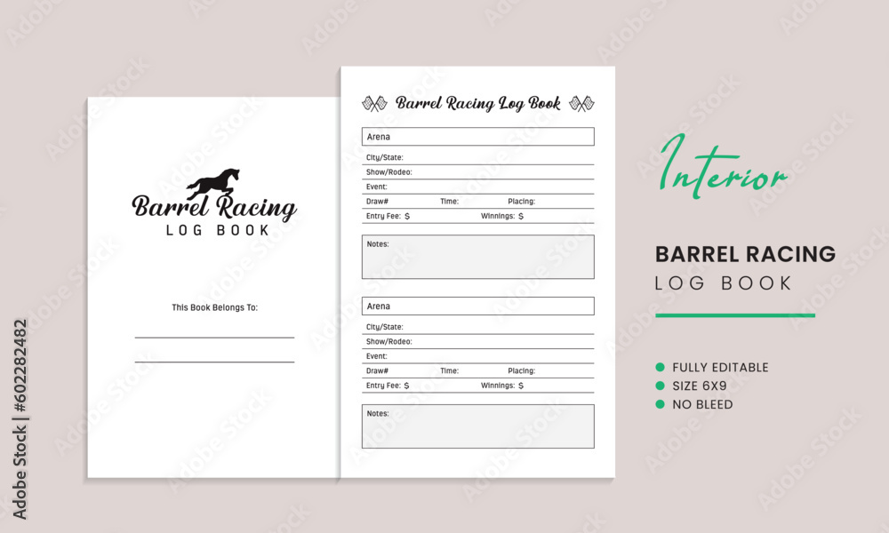 Barrel Racing Log Book Kdp Interior Template Barrel Racing Log Book Kdp Interior Template