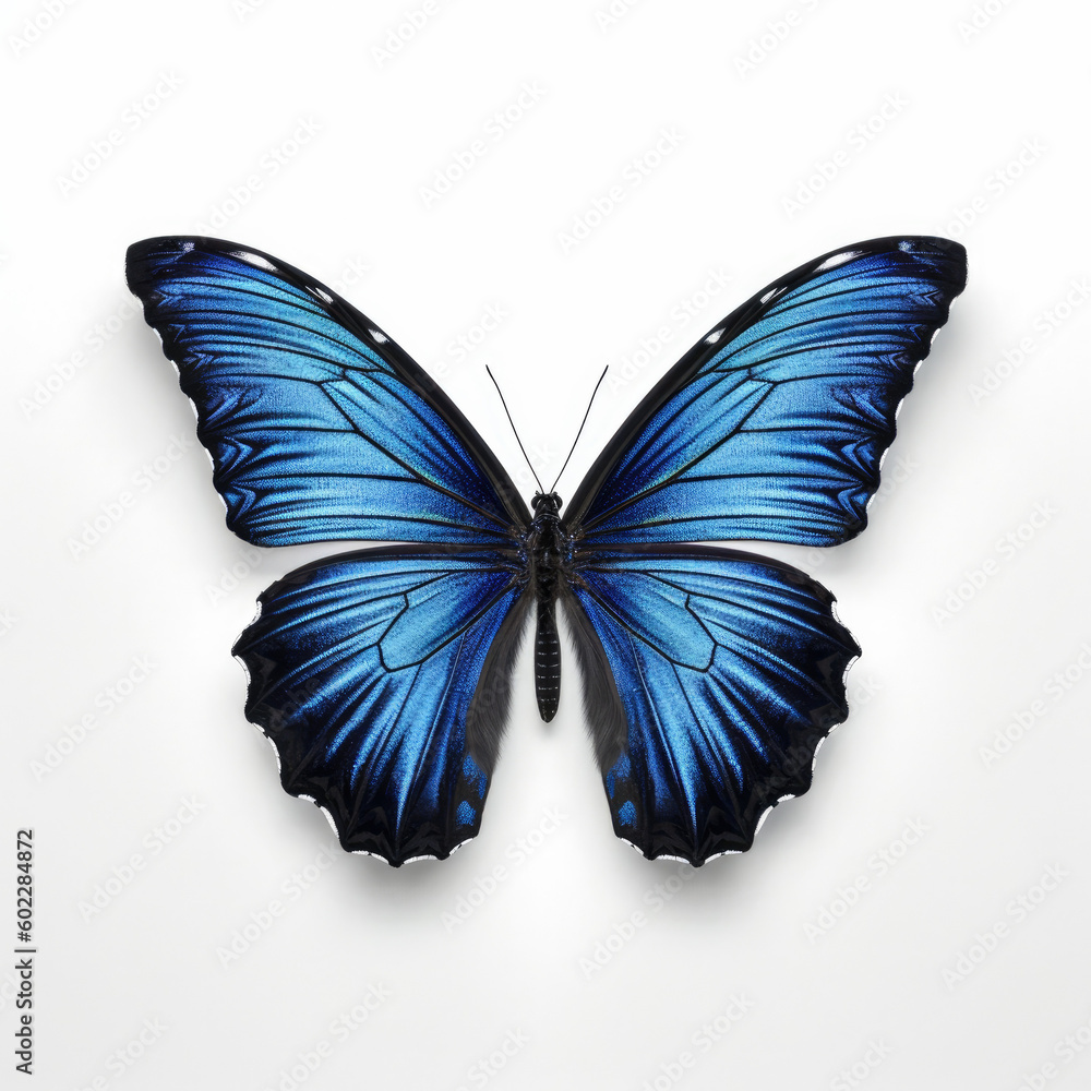 Blue butterfly isolated on white background Blue butterfly isolated on white background