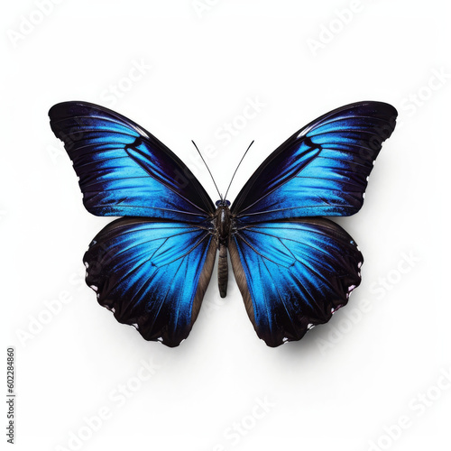 Blue butterfly isolated on white background © Kemal