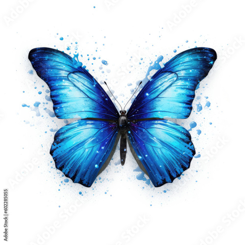 Blue butterfly isolated on white background