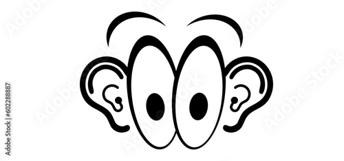 Tinnitus. Ringing in the ears. Vector deaf problem, impairment. Unbearable ringing in ears. Concept of diseases of hearing organs or neurology problems. Deafness, limited hearing. Ear hearing loss.