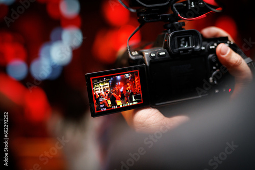 Party footage filmed using a rotating screen camera. © 9parusnikov