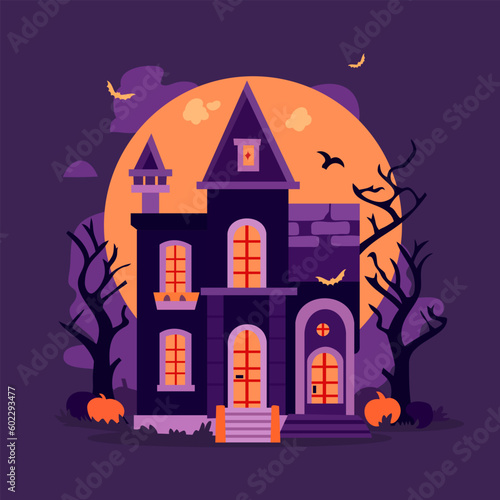 Cartoon Halloween Haunted House © totallyjamie