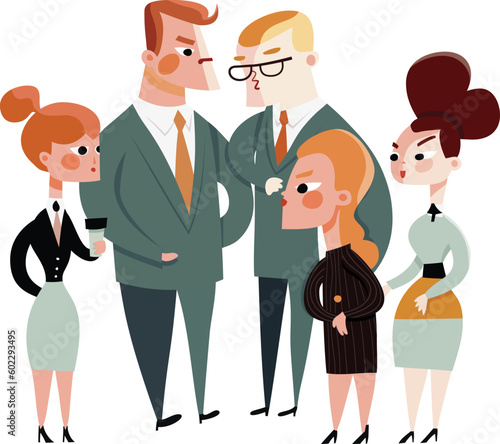 Group of office workers in suits