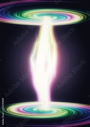 3d illustration of plasma rays generated from vortex in science and technology concept