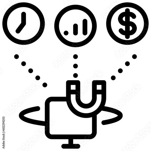 attract outline style icon