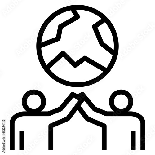 cooperate outline style icon