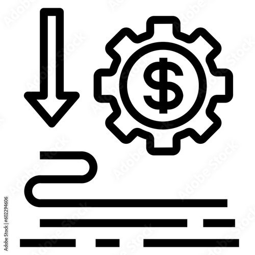 depreciation outline style icon