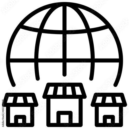 globalization outline style icon
