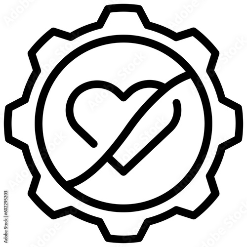 heartbroken outline style icon