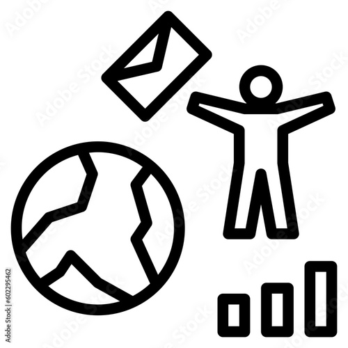 mail outline style icon