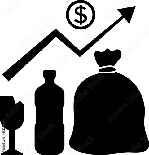 Make Money From Recycling icon. World environmental, saving logo and ecology friendly concept Vector illustration.