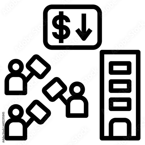 protest outline style icon