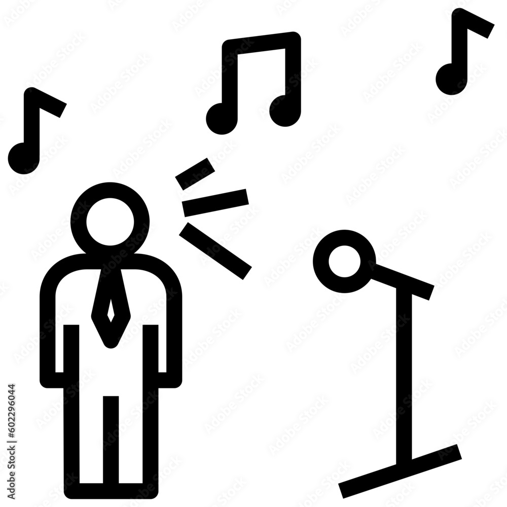 singer outline style icon singer outline style icon