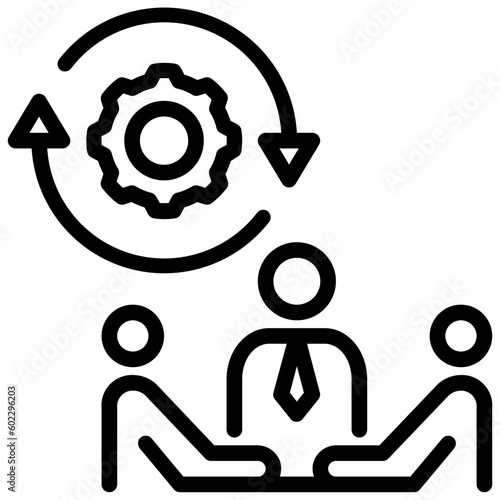 teamwork outline style icon