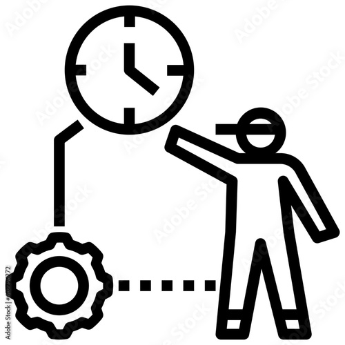 time outline style icon