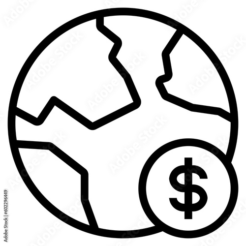 world outline style icon