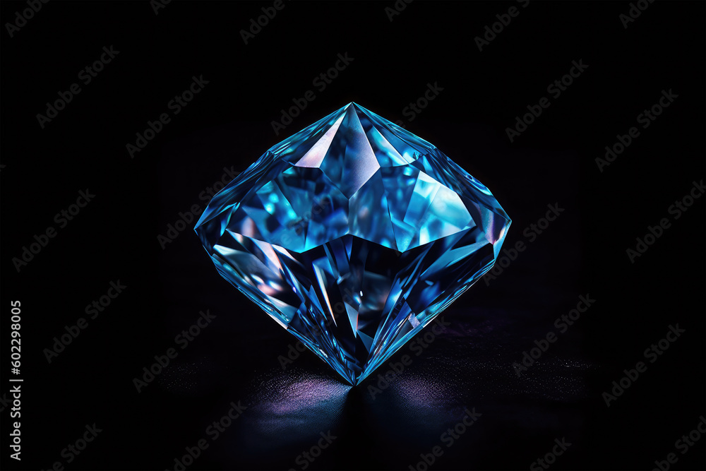 blue diamond on black background blue diamond on black background