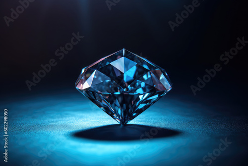 blue diamond on black background