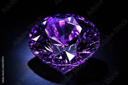 violet diamond on black background