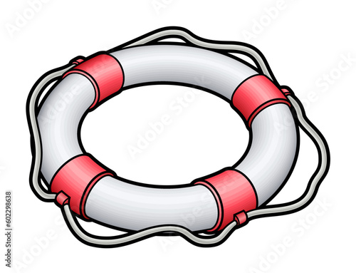 Cartoon cute doodle Lifebuoy.