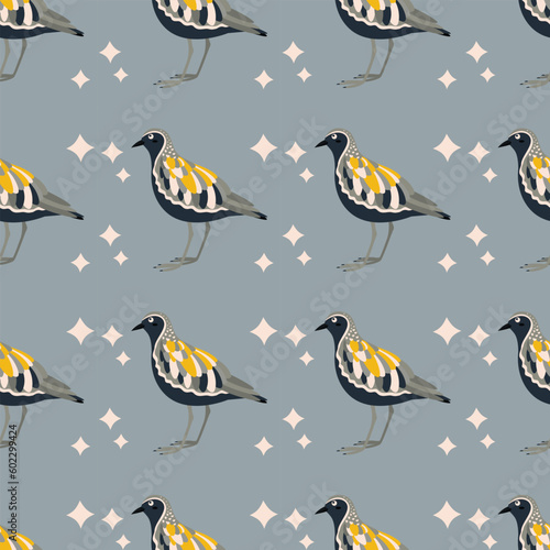 Pattern with plover bird.
