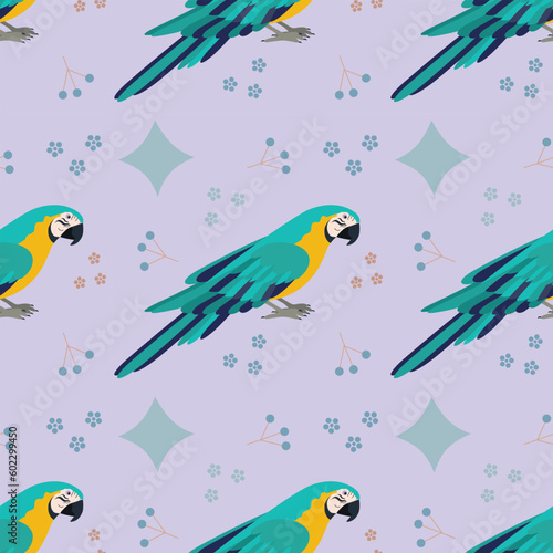 Pattern with parrot bird.