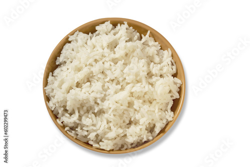 bowl of boiled rice. Cooked white rice in a bowl.