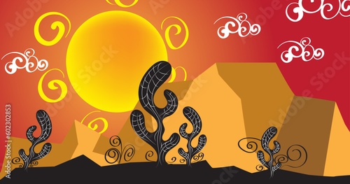 The scorching sun of the northeastern hinterland. Cordel style and literature illustration