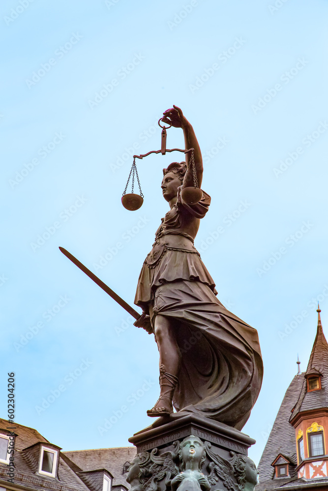 Obraz premium lady justice as symbol of equal right at the roemer in Frankfurt