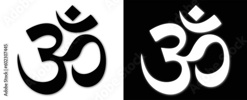 abstract black and white background with black and white om symbol