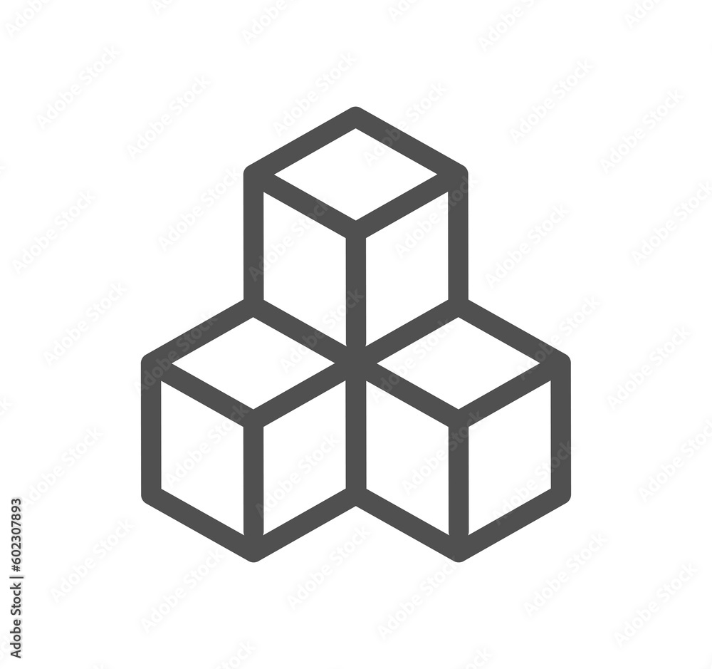 Abstract product related icon outline and linear symbol.